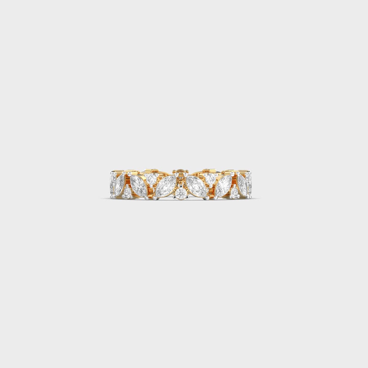 Marquise Round Laurel Eternity Diamond Ring