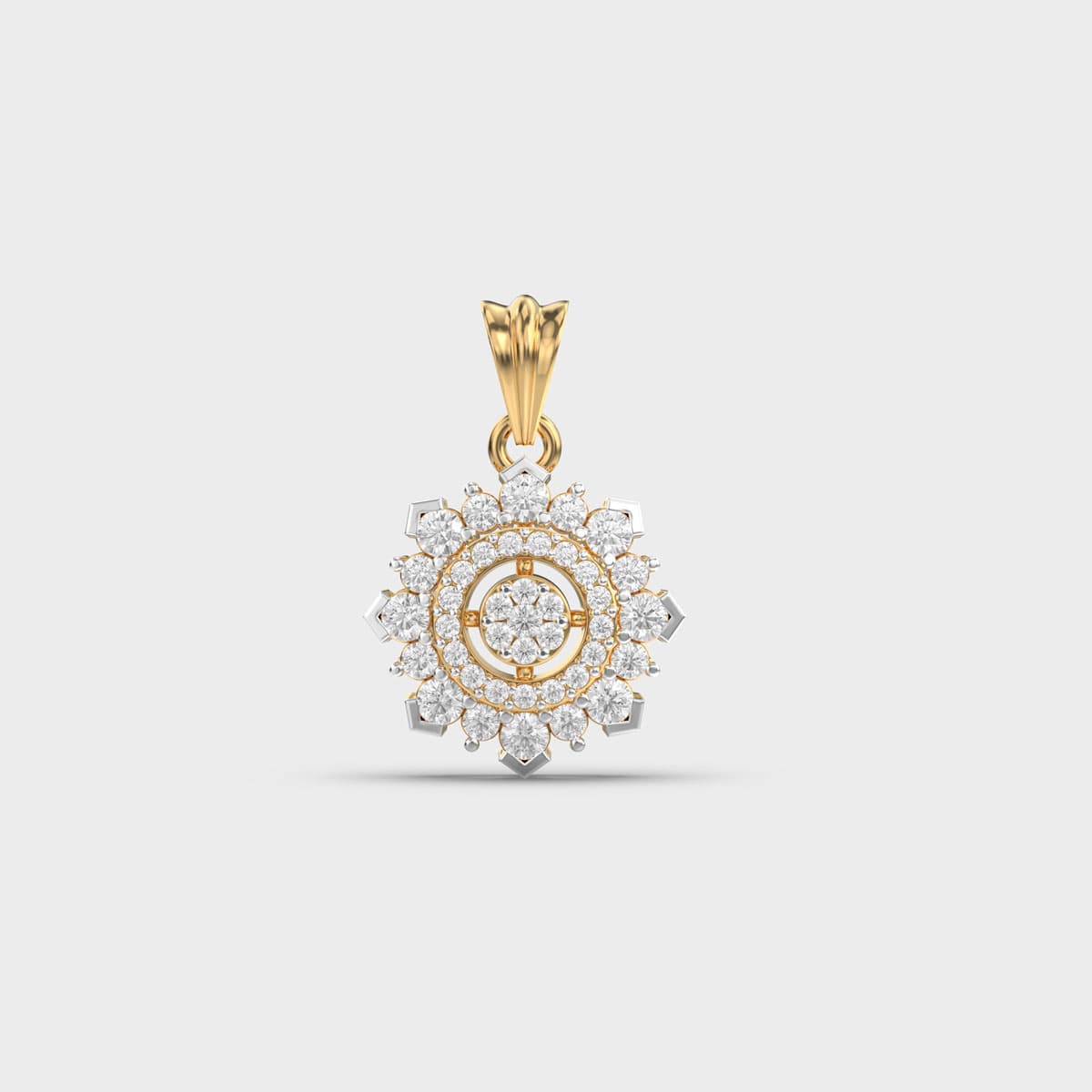 Radiant Snowflake Cluster Diamond Pendant (Without Chain)