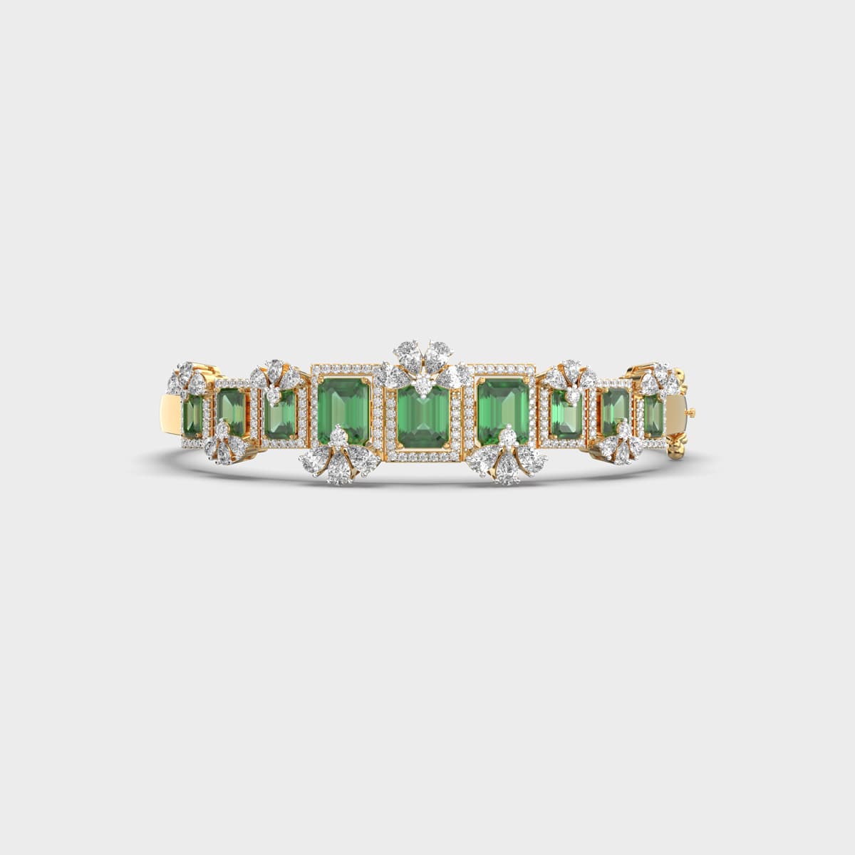 Green Wrap Tendril Diamond Bracelet