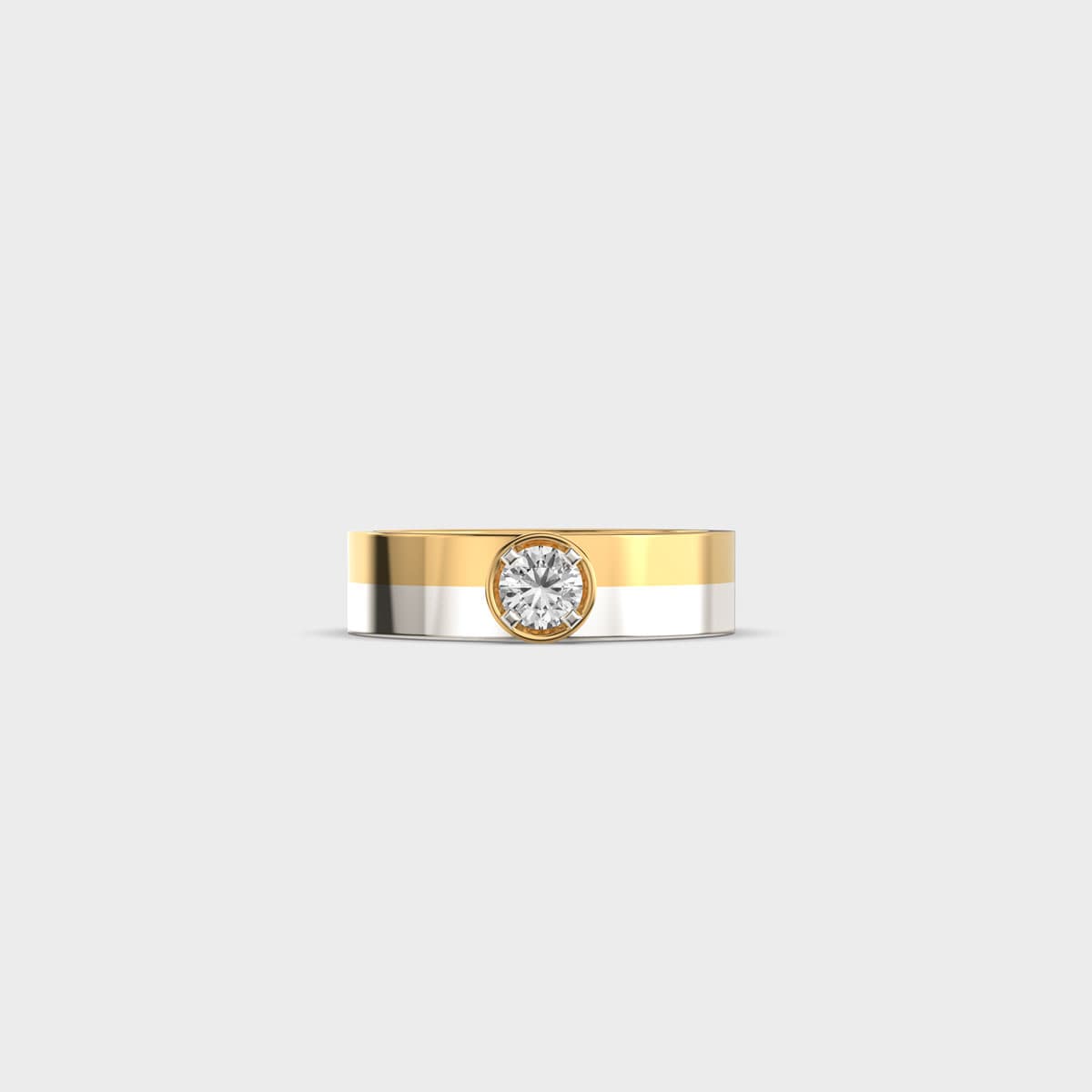Dual Toned Diamond Band Ring for Men