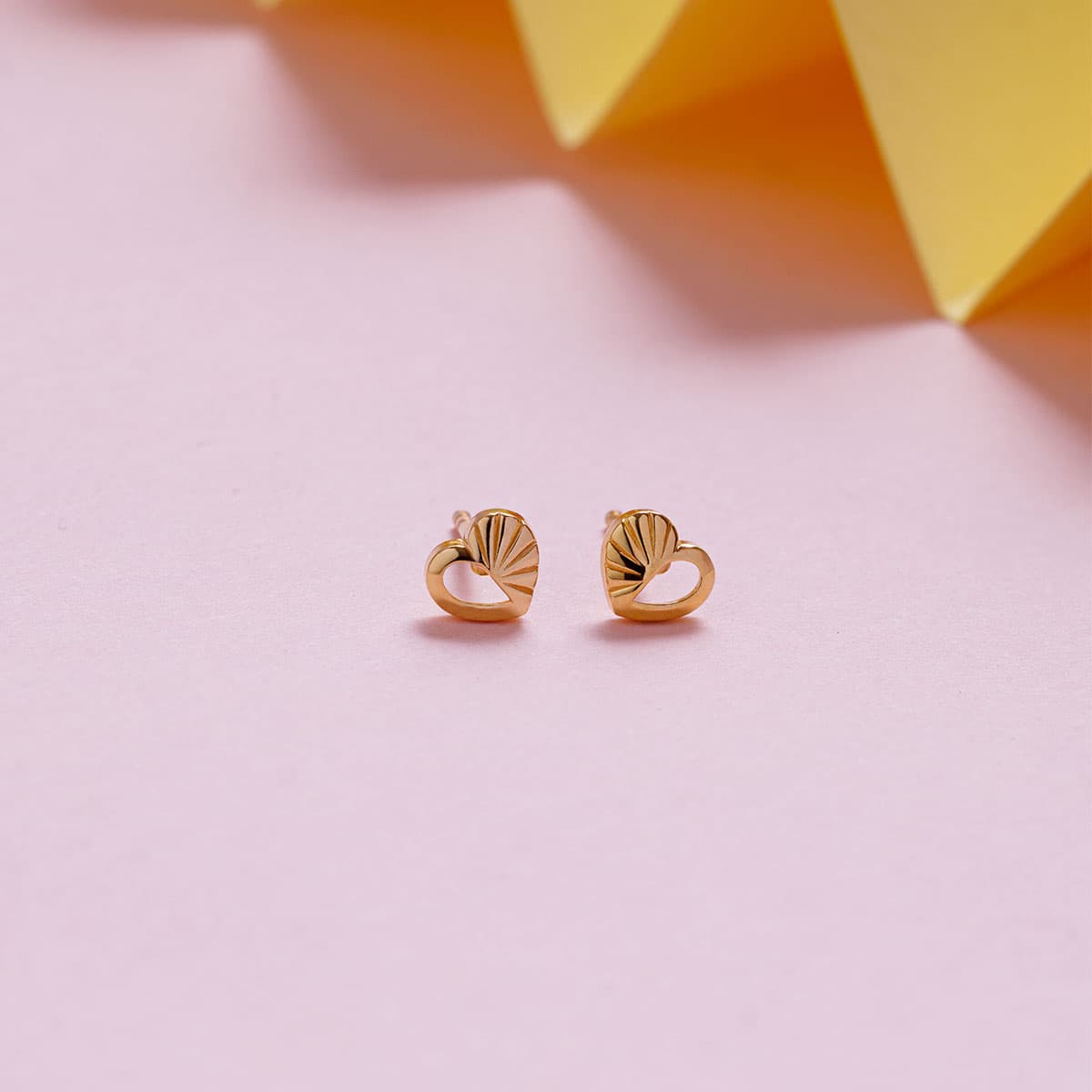 Sunshine Heart Stud Earrings For Kids
