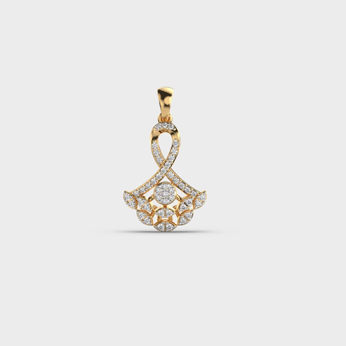 Inverse Bouquet Diamond Pendant (Without Chain)