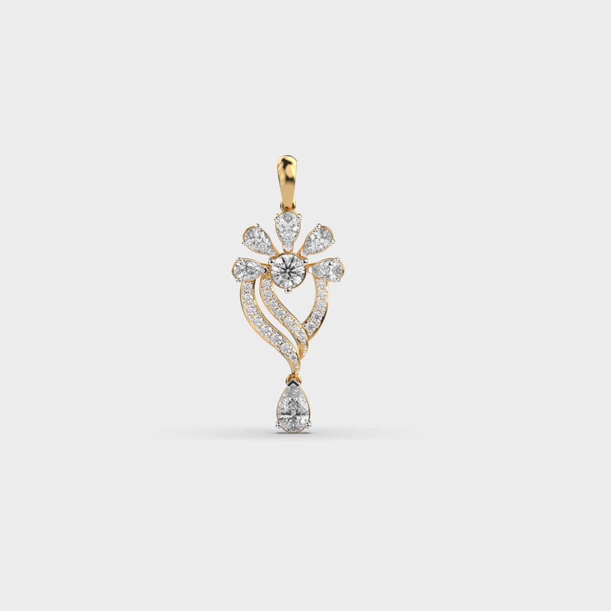 Assari Minimal Mixed Cut Diamond Pendant (Without Chain)