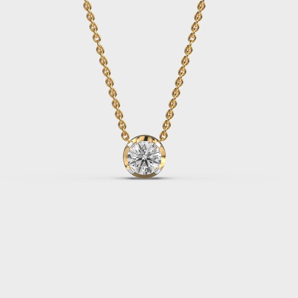 Classic Round Diamond Pendant (With Chain)