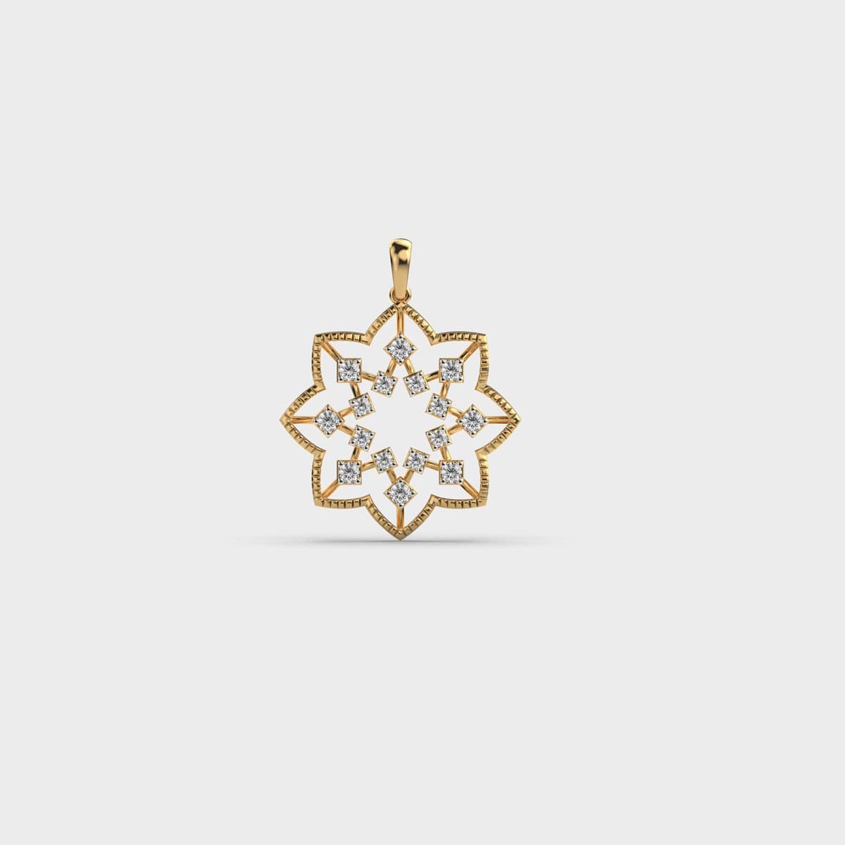Petite Snowflake Star Diamond Pendant (Without Chain)