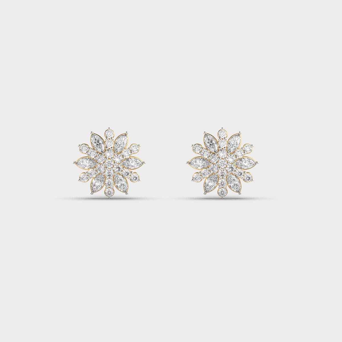 Solar Petal Diamond Earrings