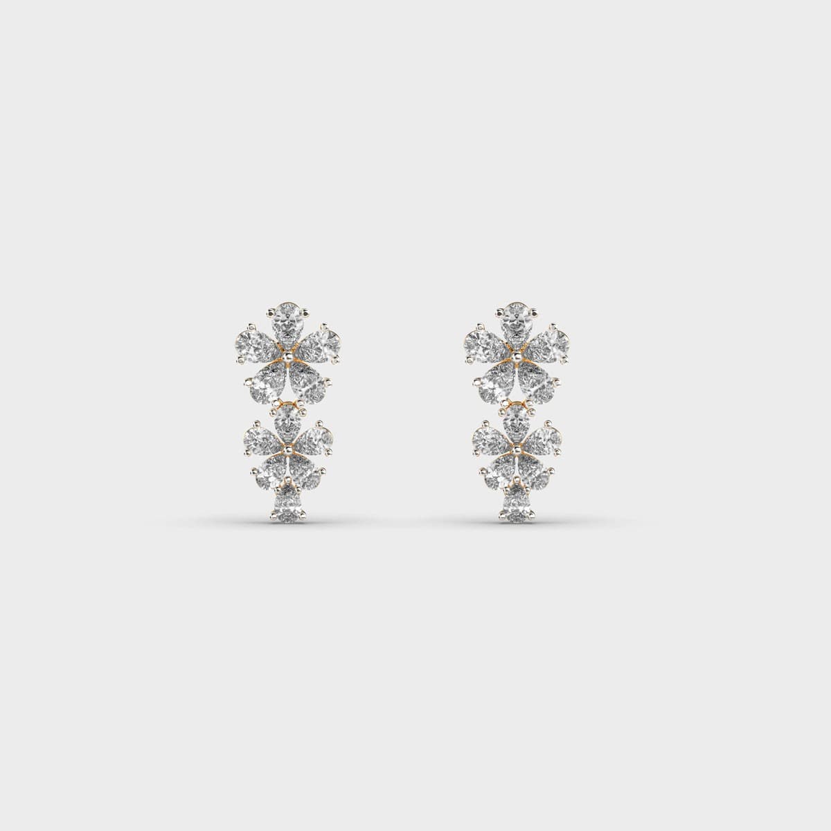 Flower Cascade Diamond Earrings