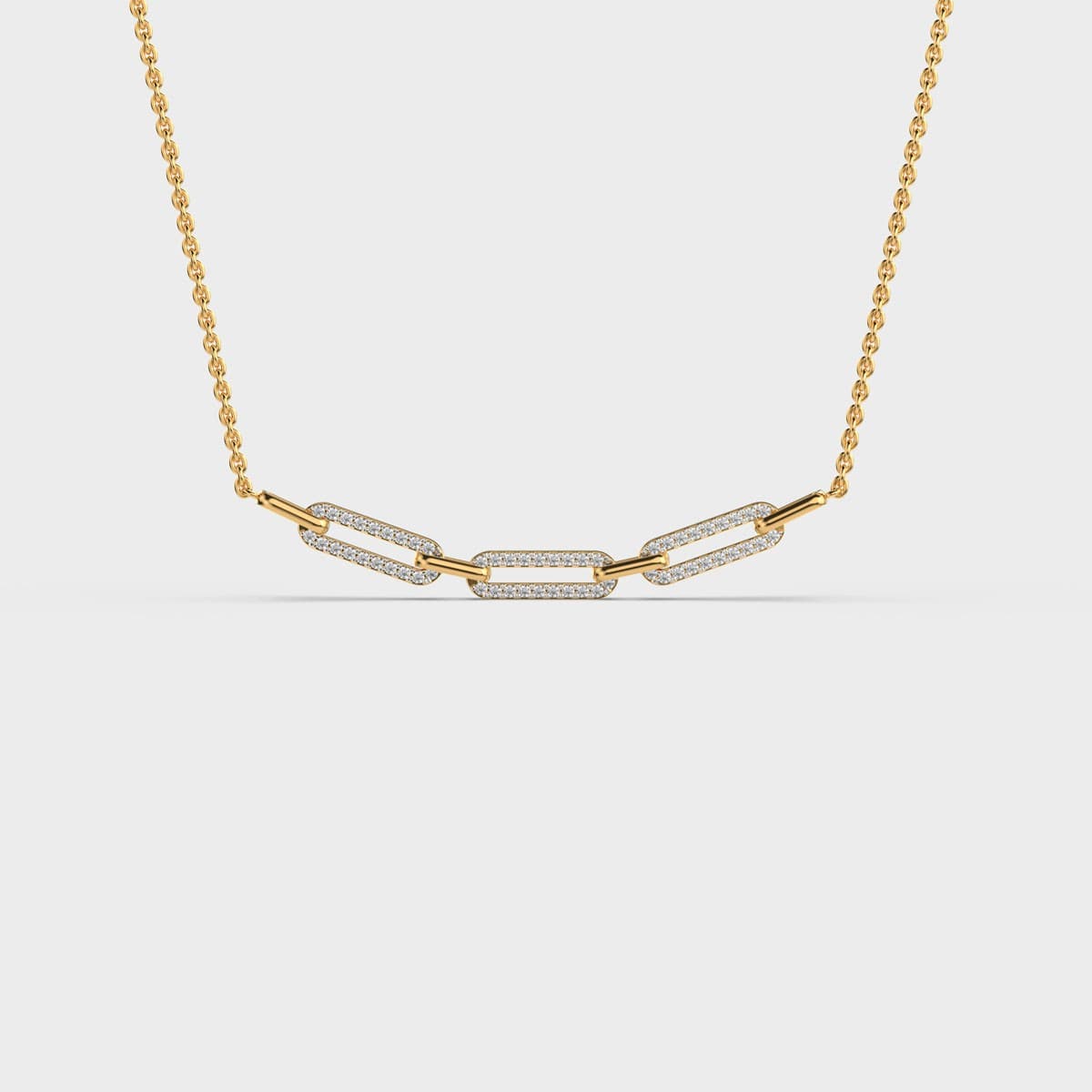 Three Link Diamond Necklace