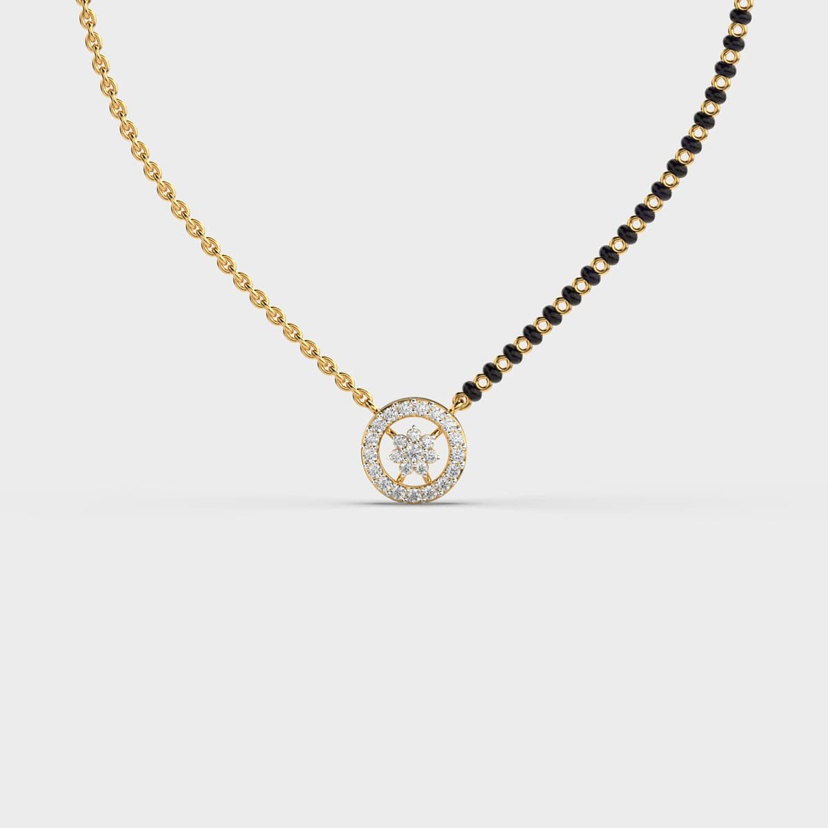 Floral Circle Diamond Mangalsutra