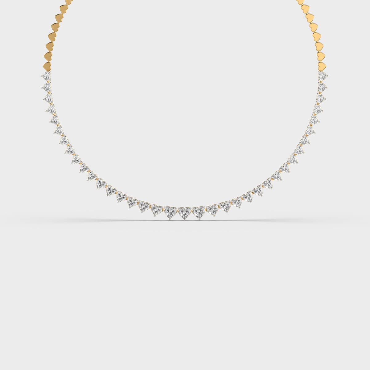 Heart Rivière Diamond Tennis Necklace