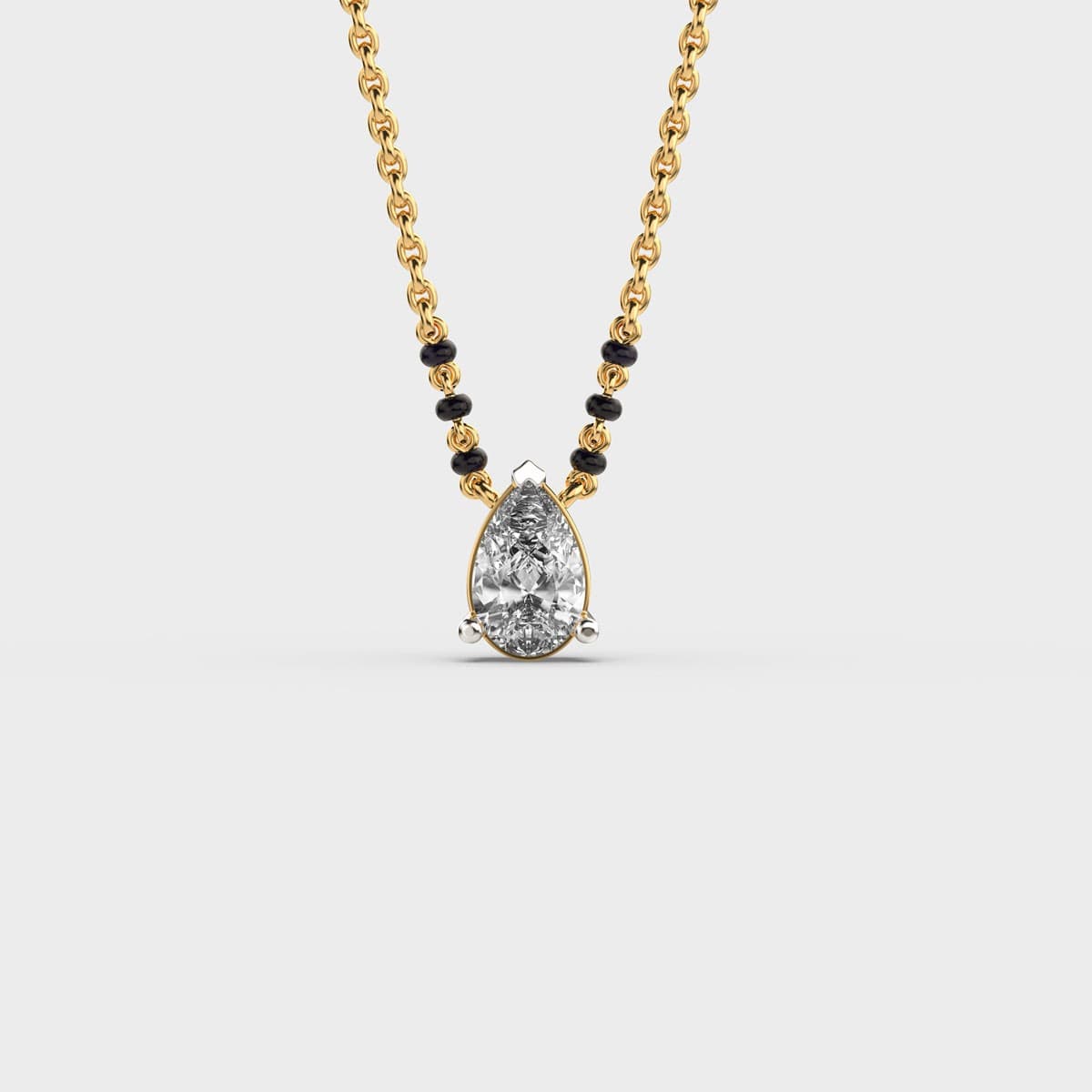Pear Solitaire Diamond Mangalsutra