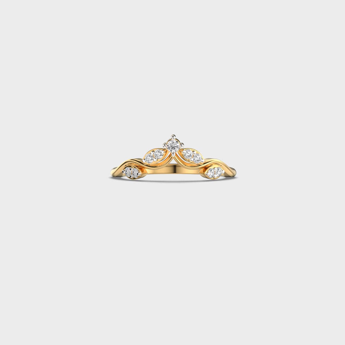 Leaf Crown Diamond Ring