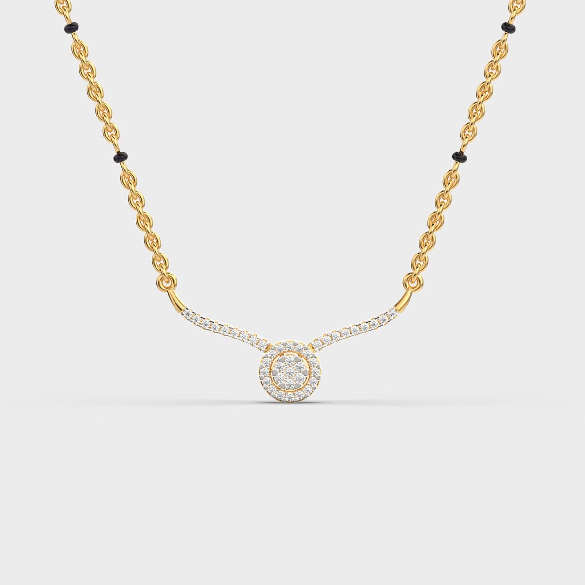 Halo Cluster Diamond Mangalsutra