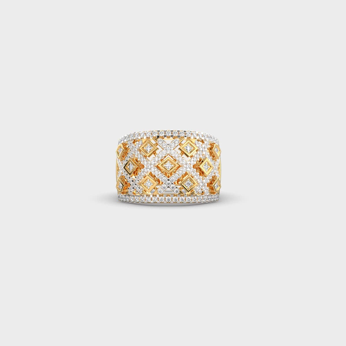 Sparkling Mesh Diamond Cocktail Ring