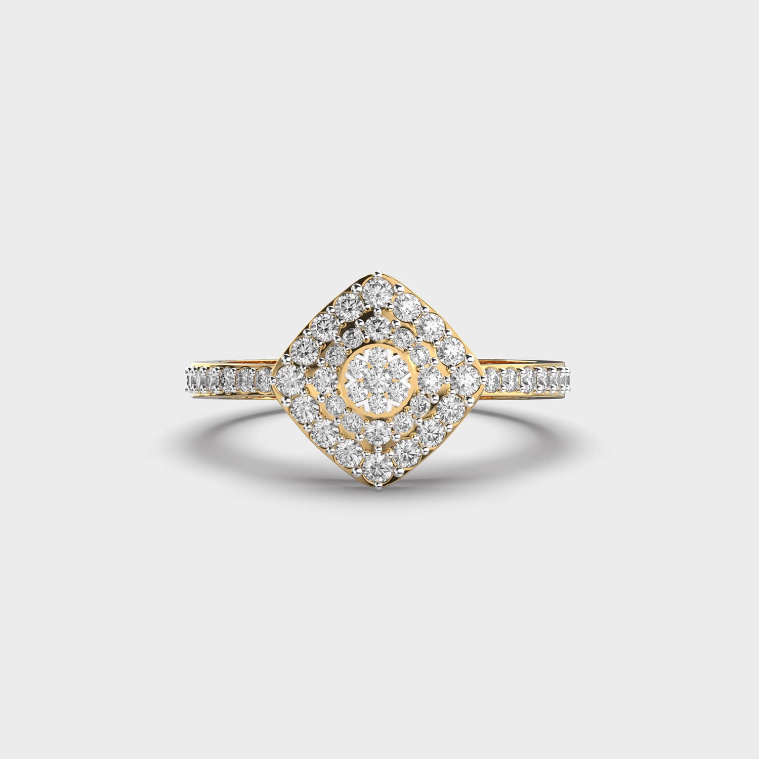 Shimmering Rhombus Shape Diamond Ring For Women