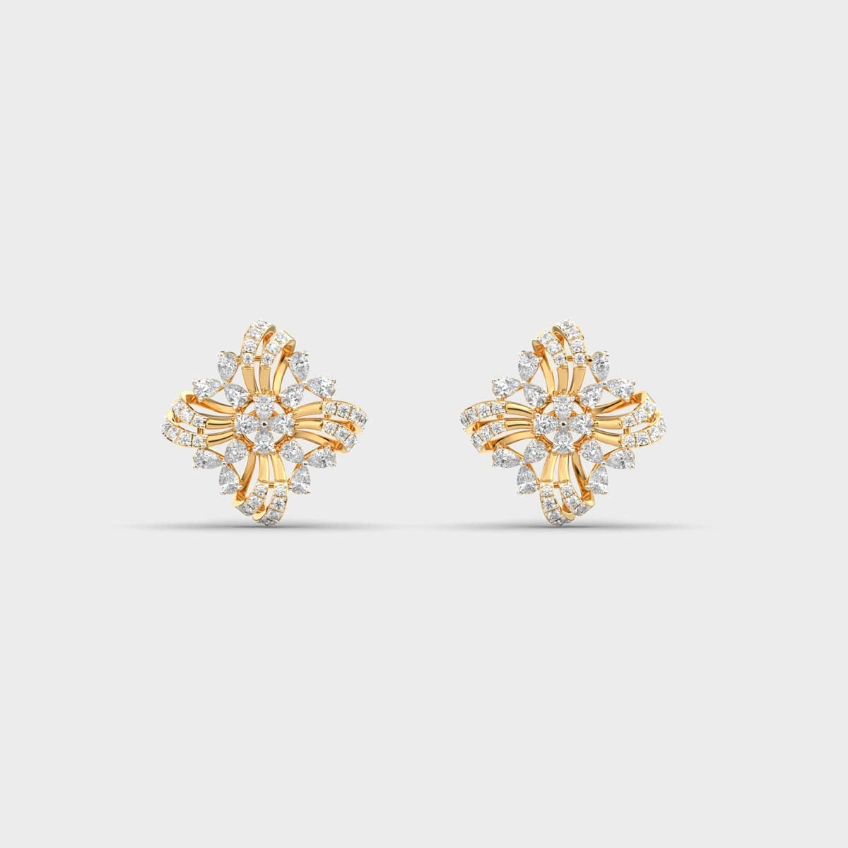 Pinwheel Burst Diamond Studs
