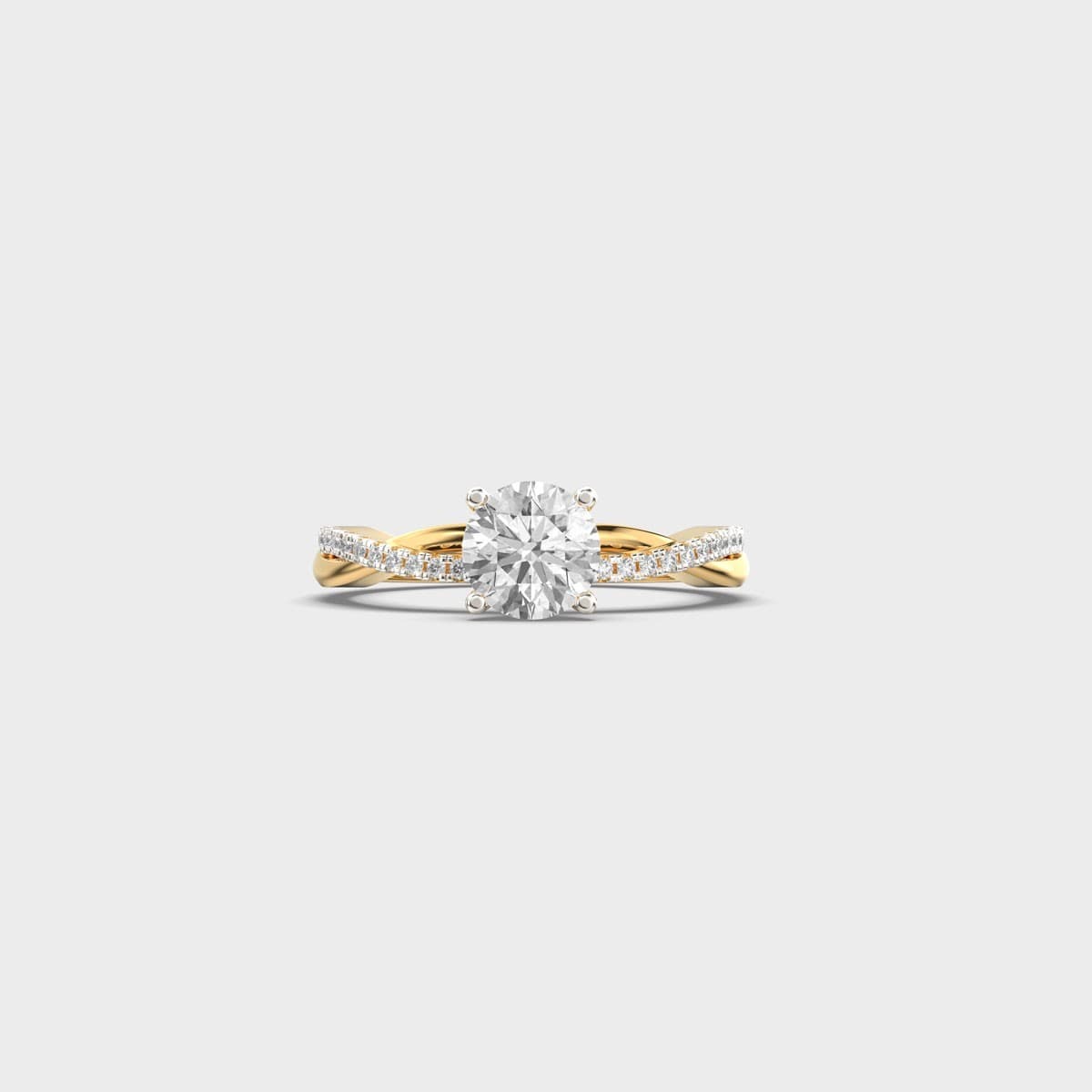 Entwined Solitaire Diamond Ring