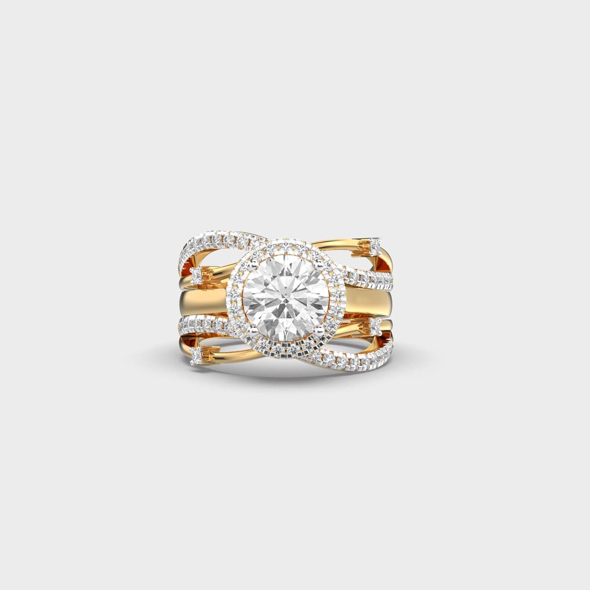Halo Lattice Cocktail Diamond Ring