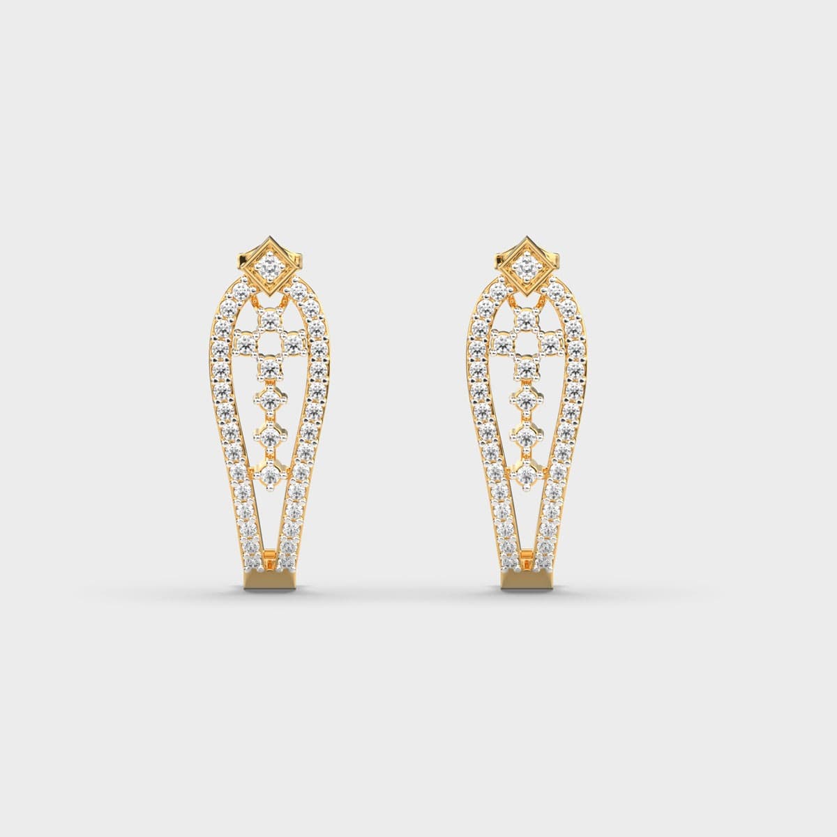 Aurora Charm Clustered Diamond Earrings