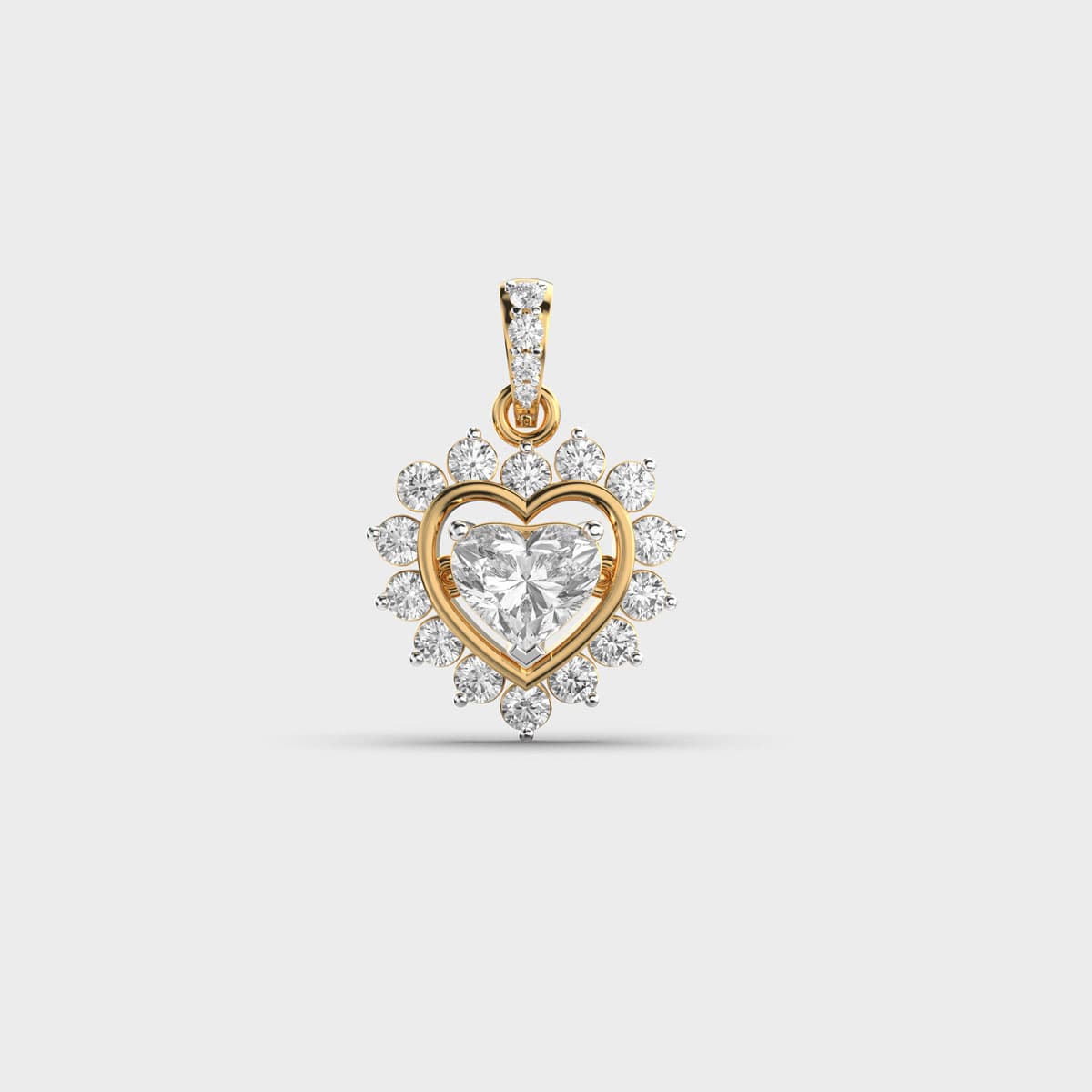 Radiant Heart Diamond Pendant (Without Chain)