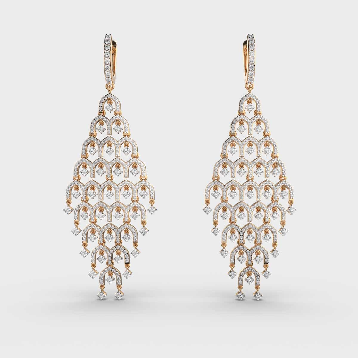 Tiered Arch Diamond Chandelier Drops
