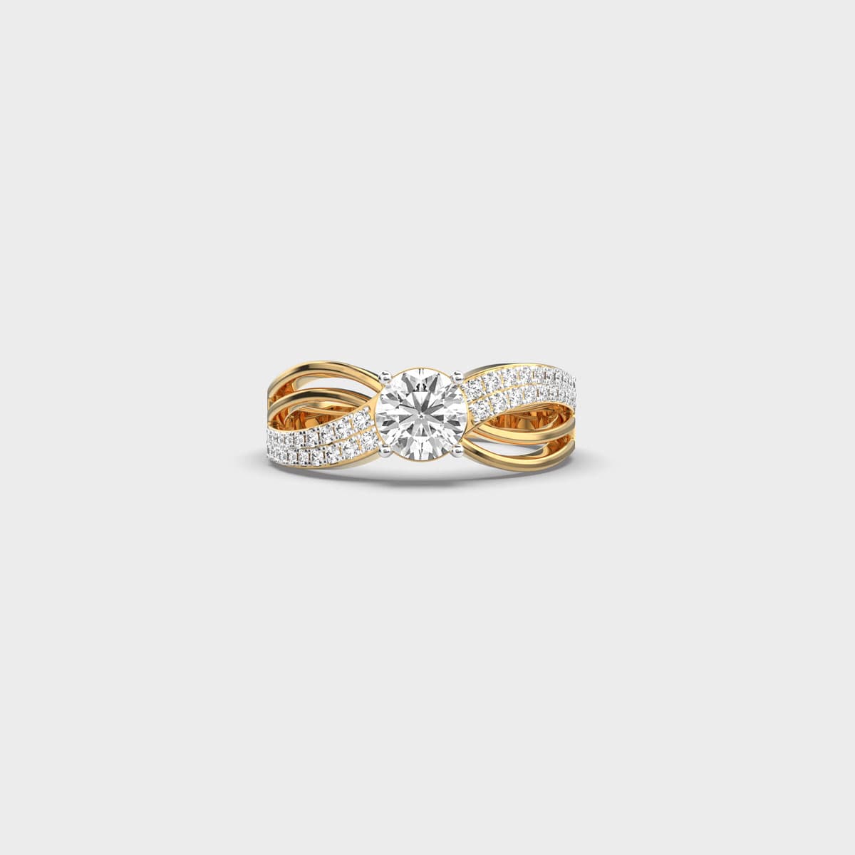 Twisted Strand Solitaire Diamond Ring