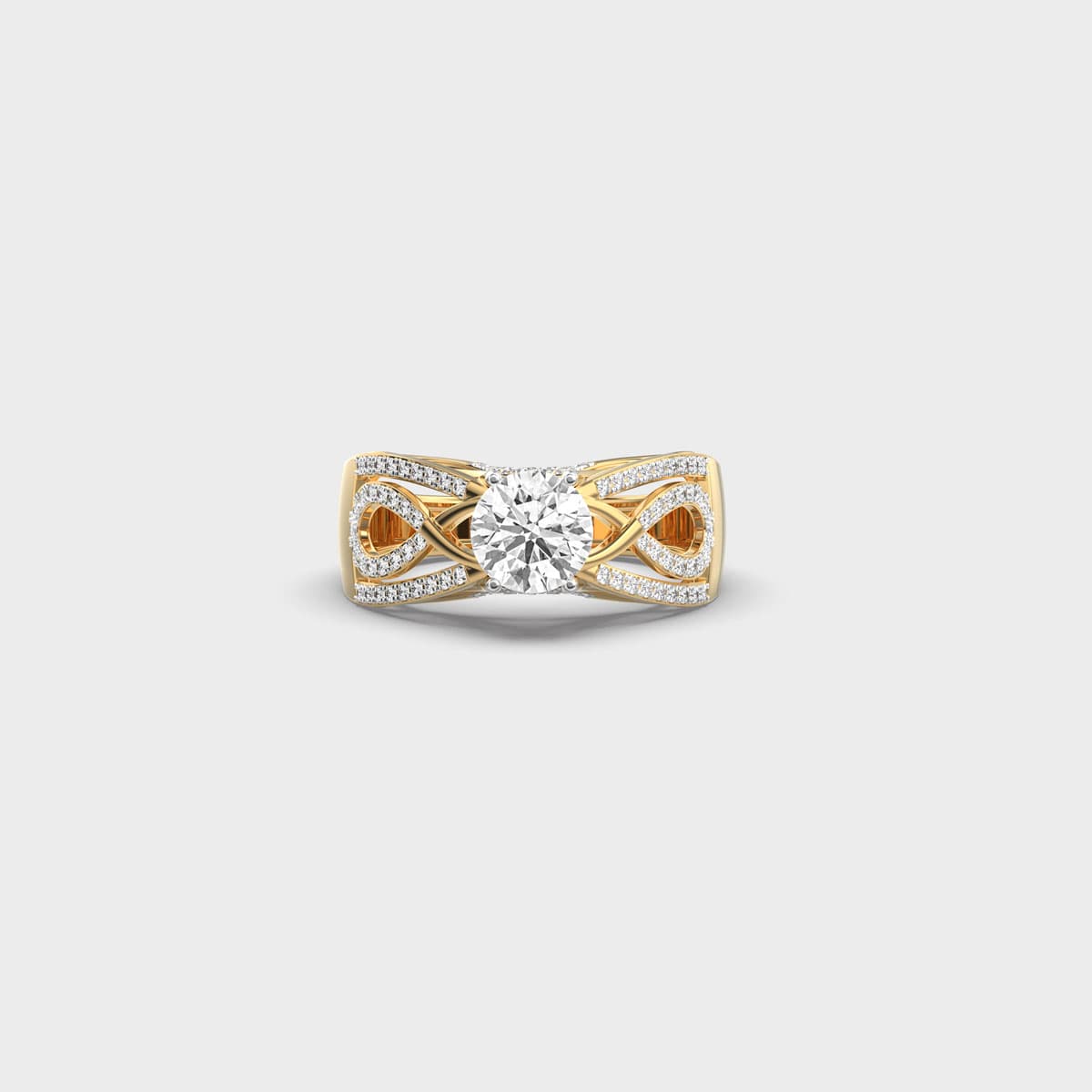 Infinity Weave Solitaire Diamond Ring