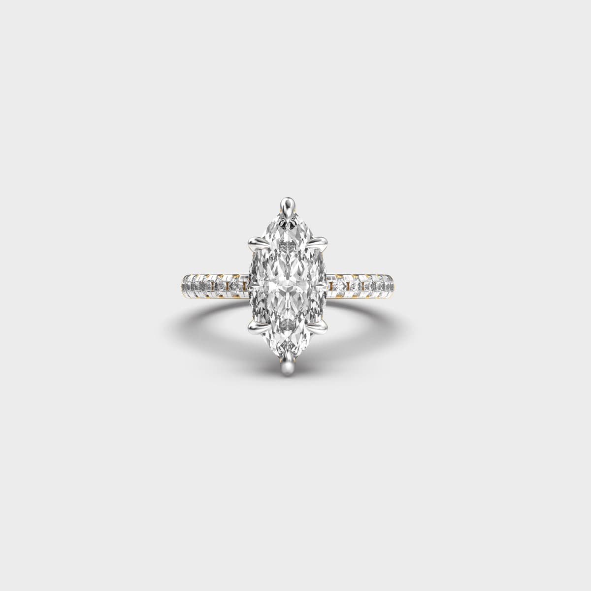 Slender Pavé Marquise Diamond Ring