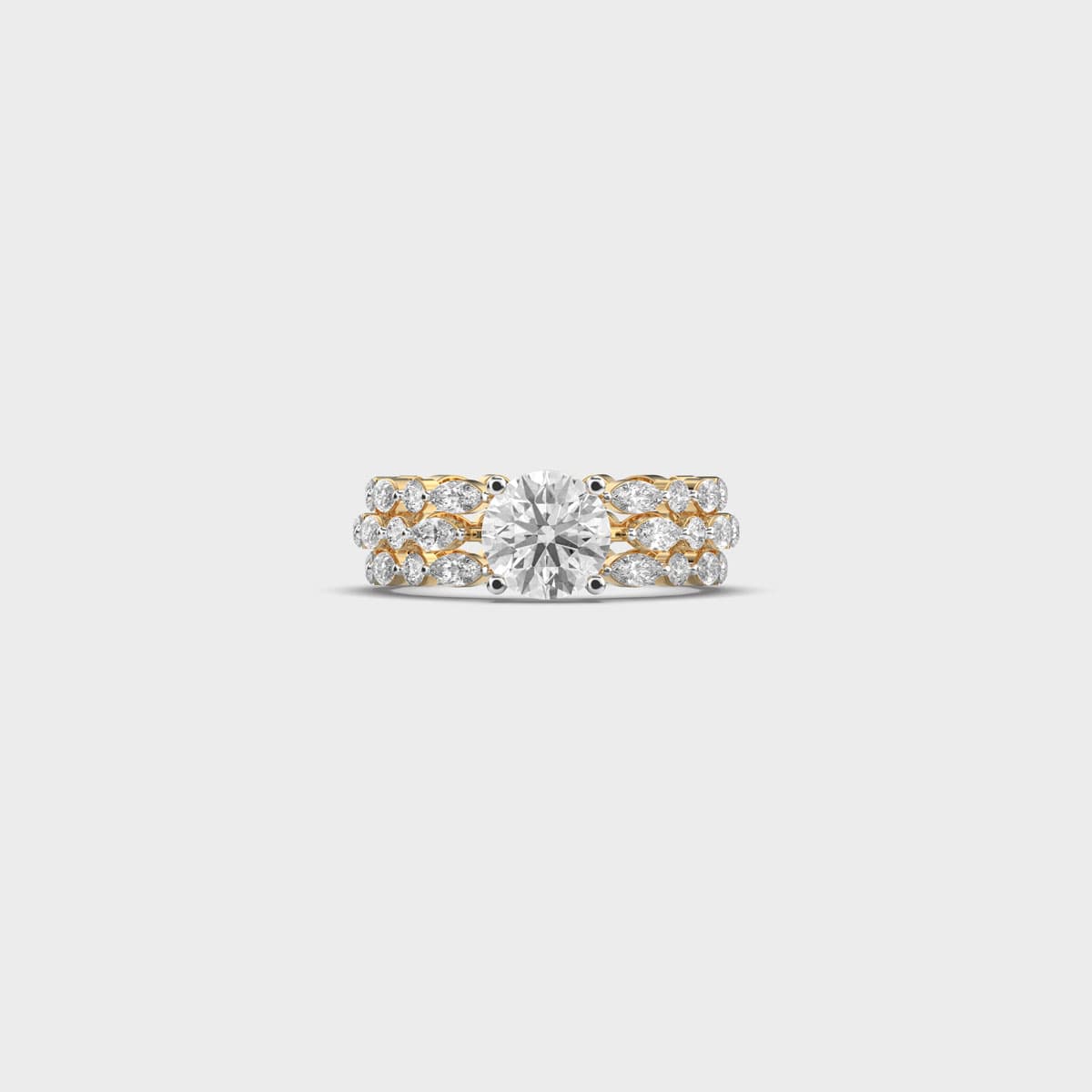 Three Tier Solitaire Diamond Ring
