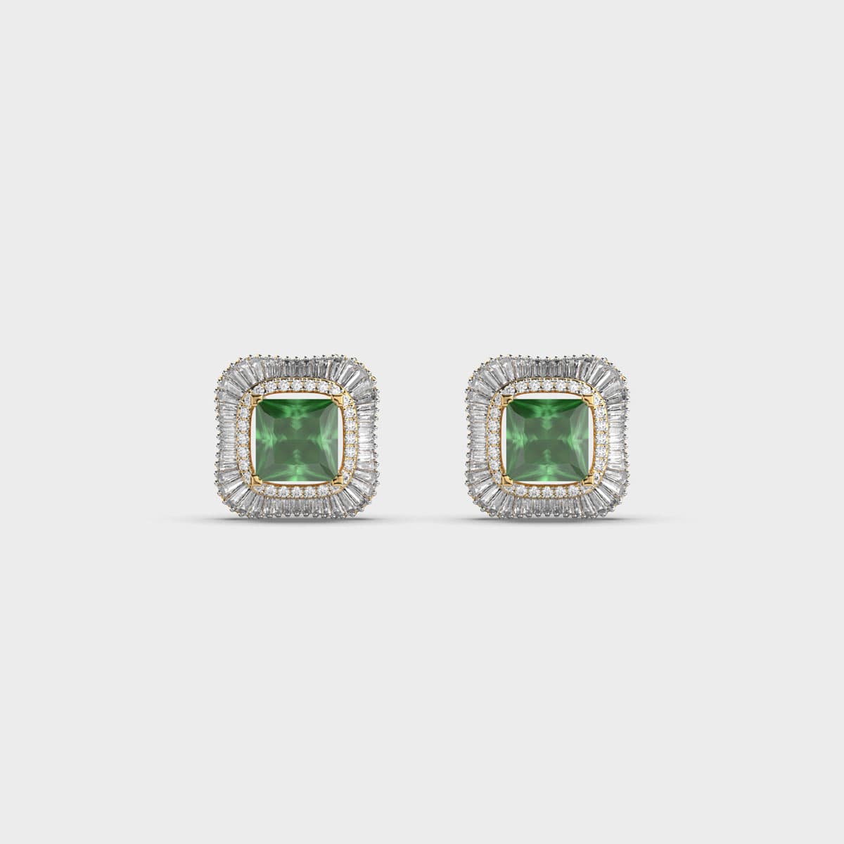 Verdant Aura Diamond Studs