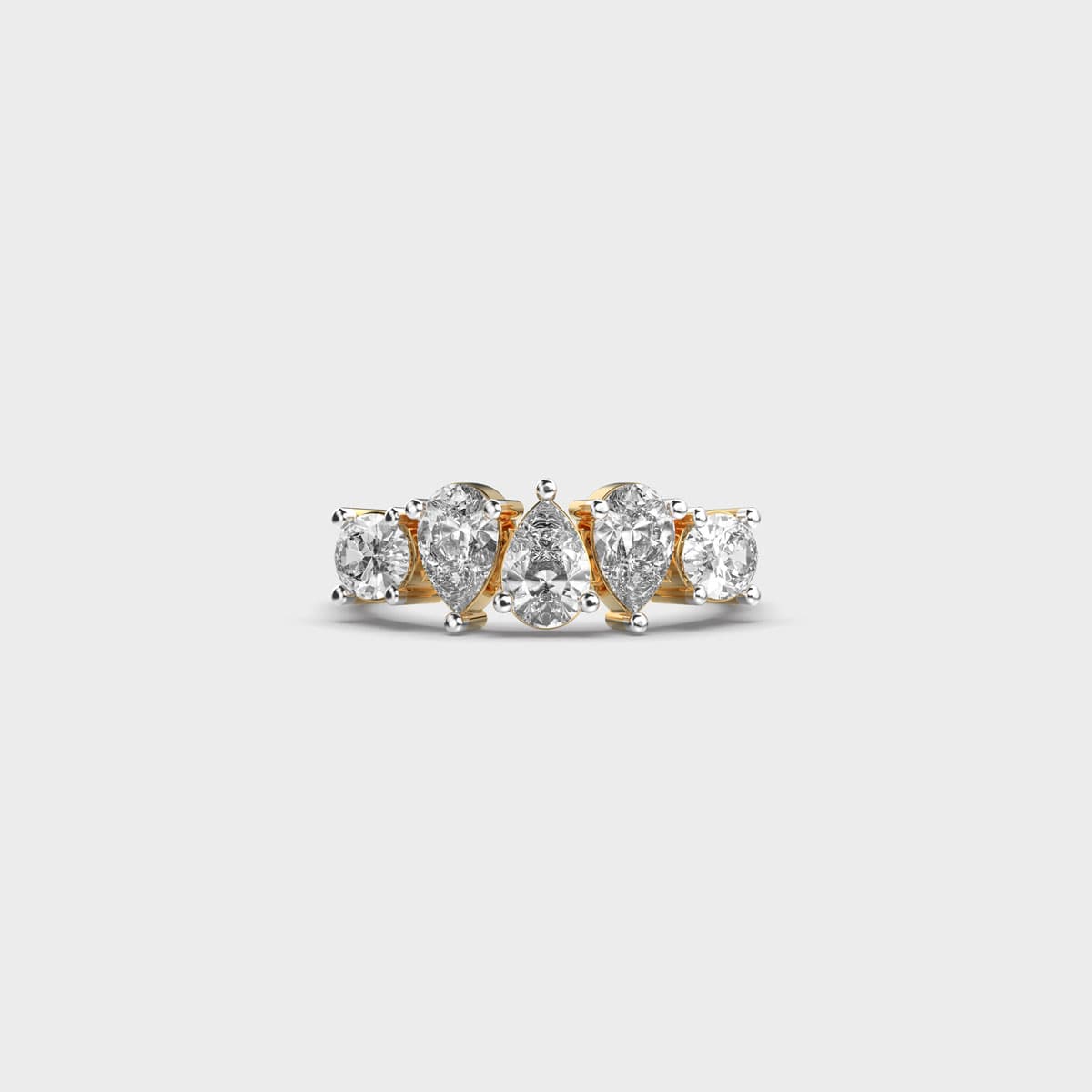Pear Quintet Diamond Ring