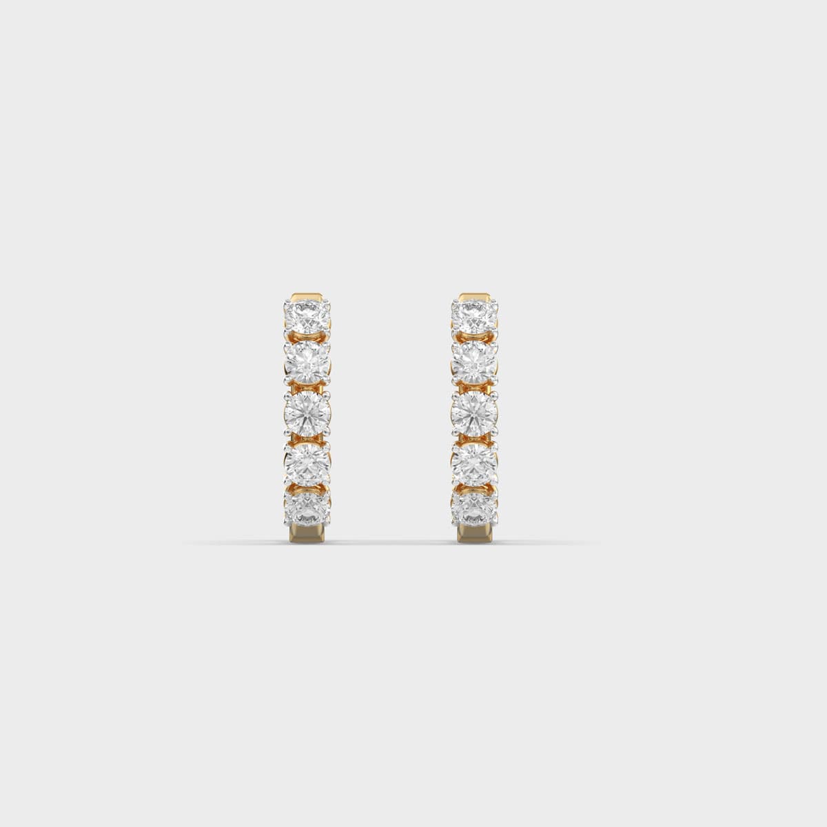 Classic Round Line Diamond Hoops