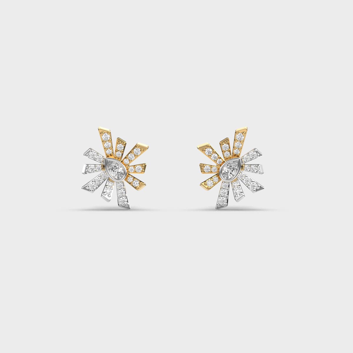 Pinwheel Sunray Sparkle Diamond Studs