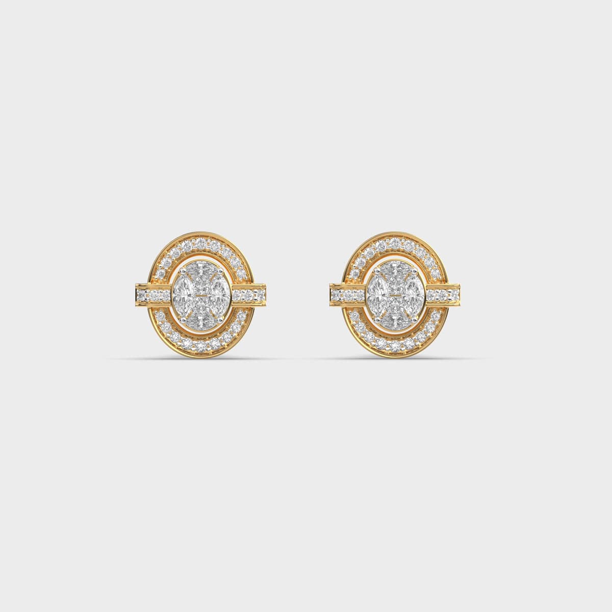 Medallion Halo Cluster Diamond Studs