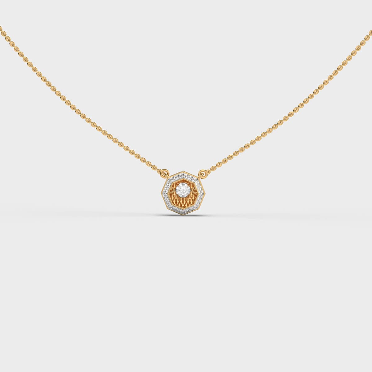 Honeycomb Frame Diamond Necklace