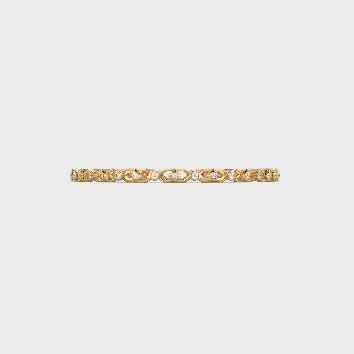 Open Lattice Bezel Diamond Bangle