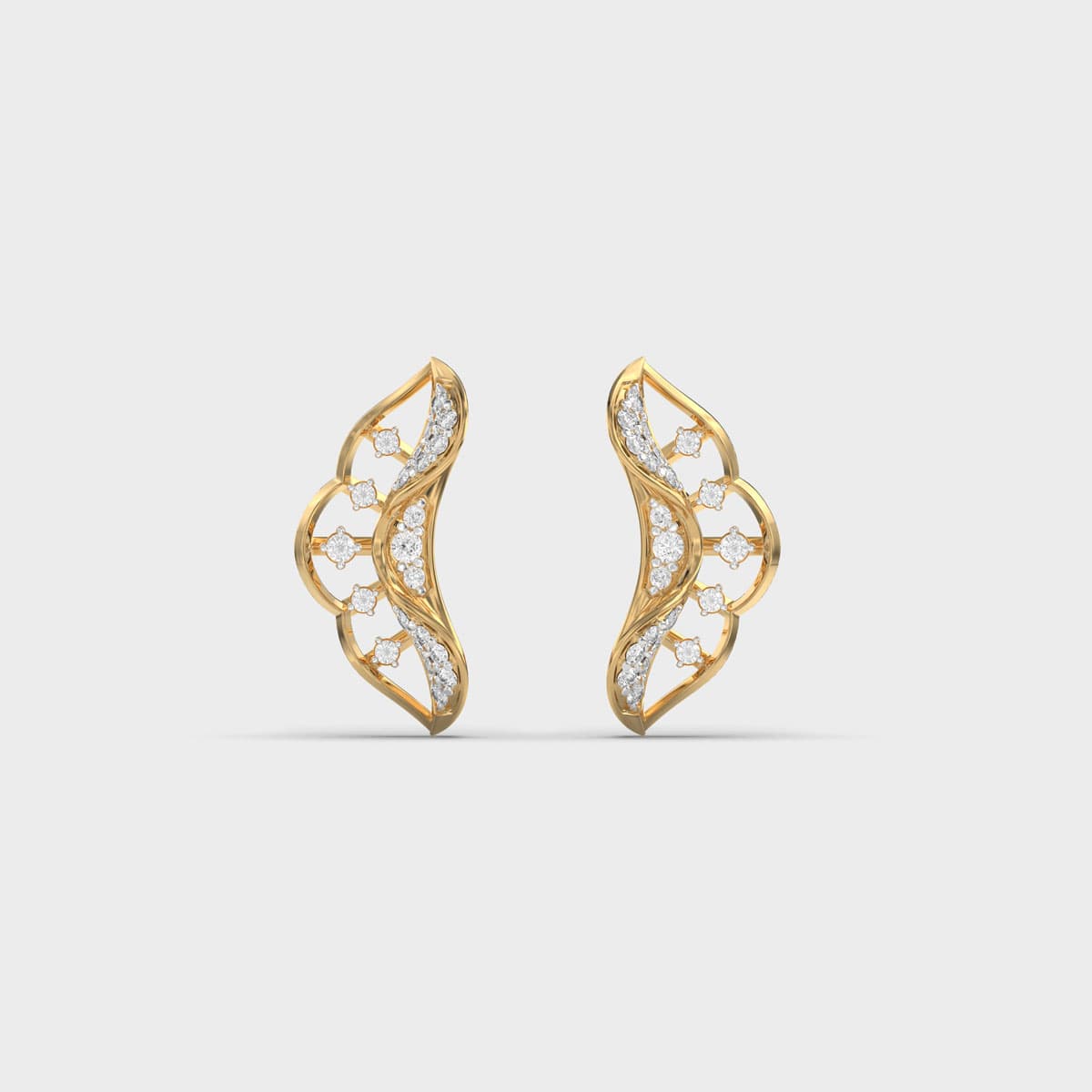 Plumed Wing Diamond Studs