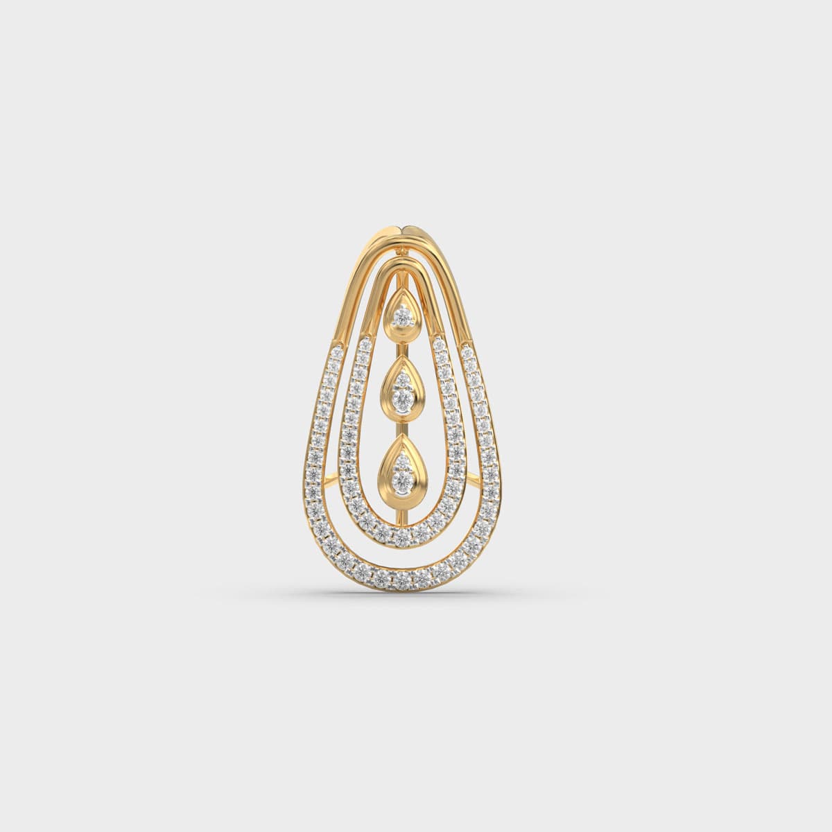 Concentric Drop Diamond Pendant (Without Chain)