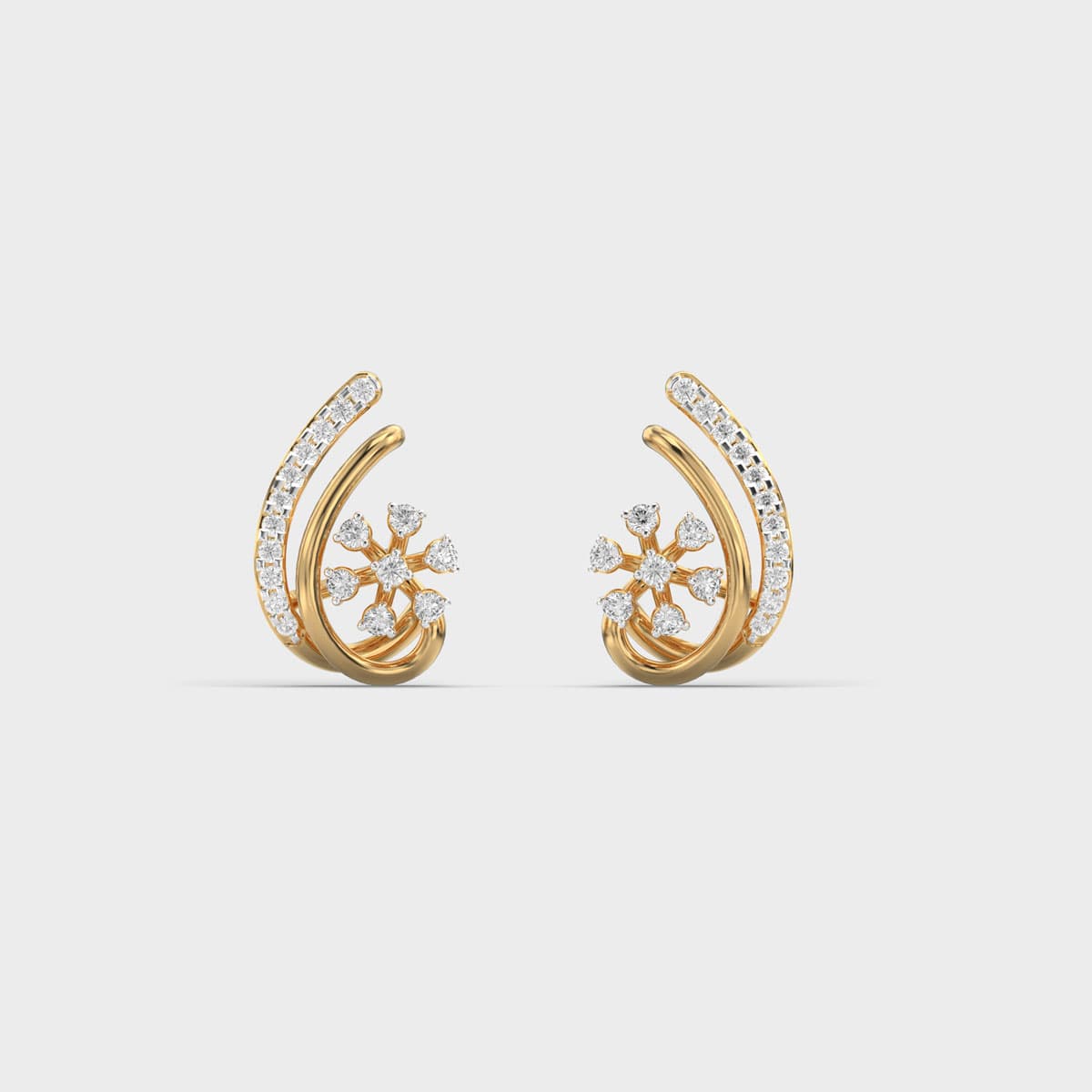 Starflower Swirl Diamond Studs
