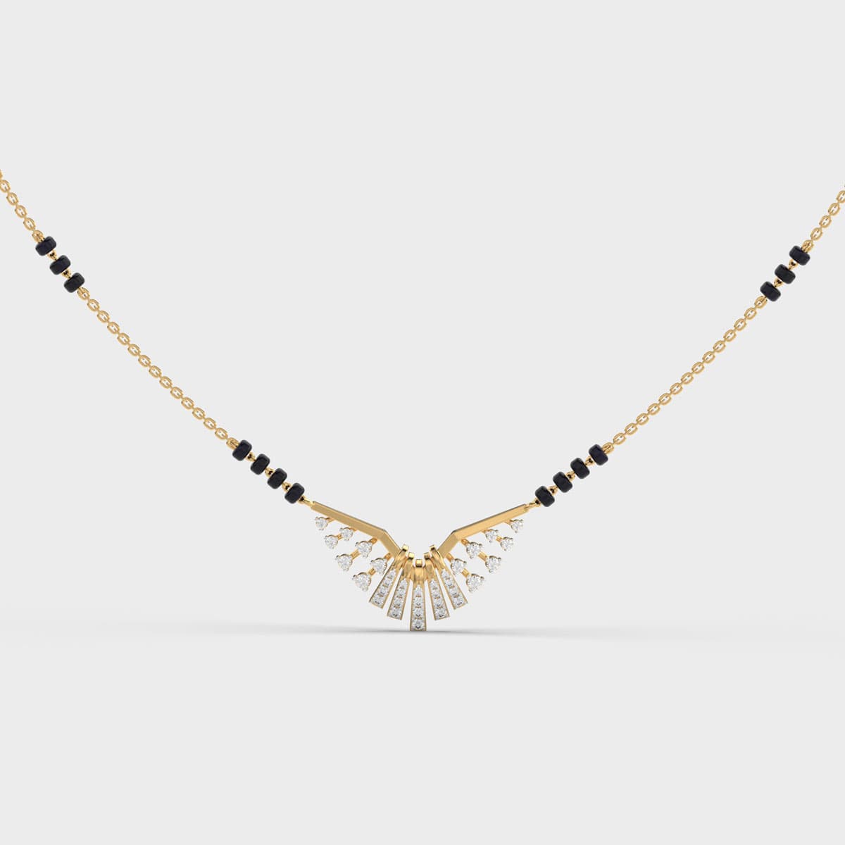 Radiating Fan Diamond Mangalsutra