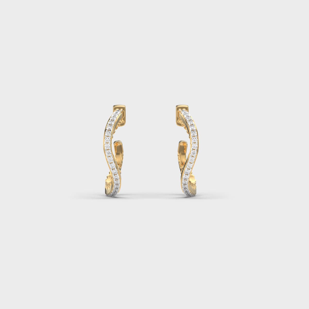 Pointed J Hoop Diamond Earrings