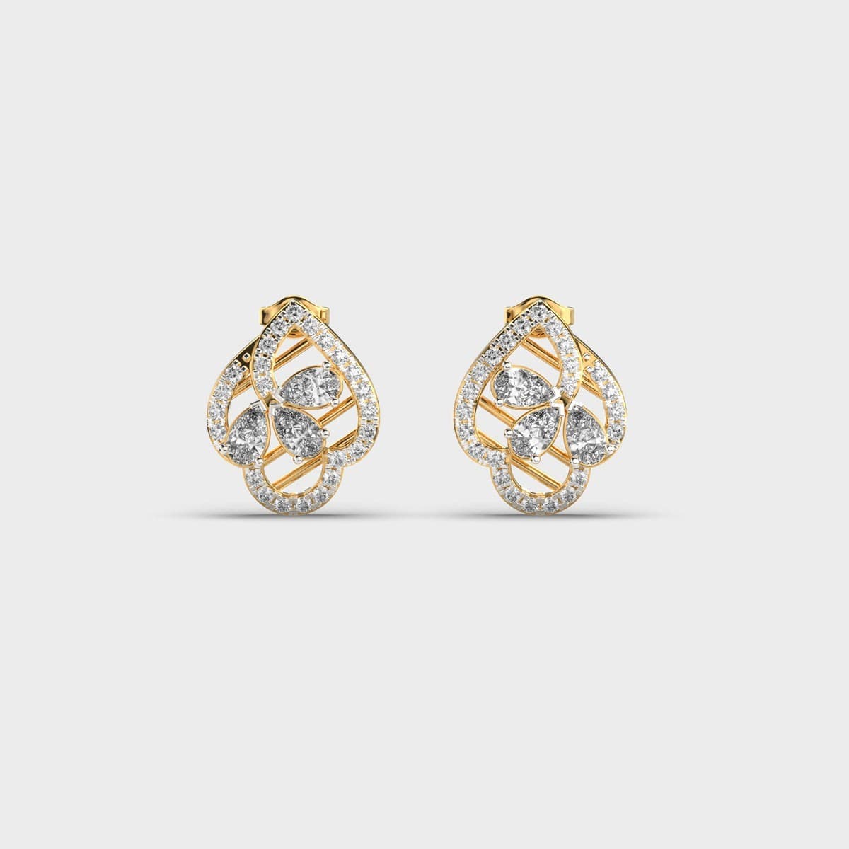 Petal Cluster Paisley Diamond Studs