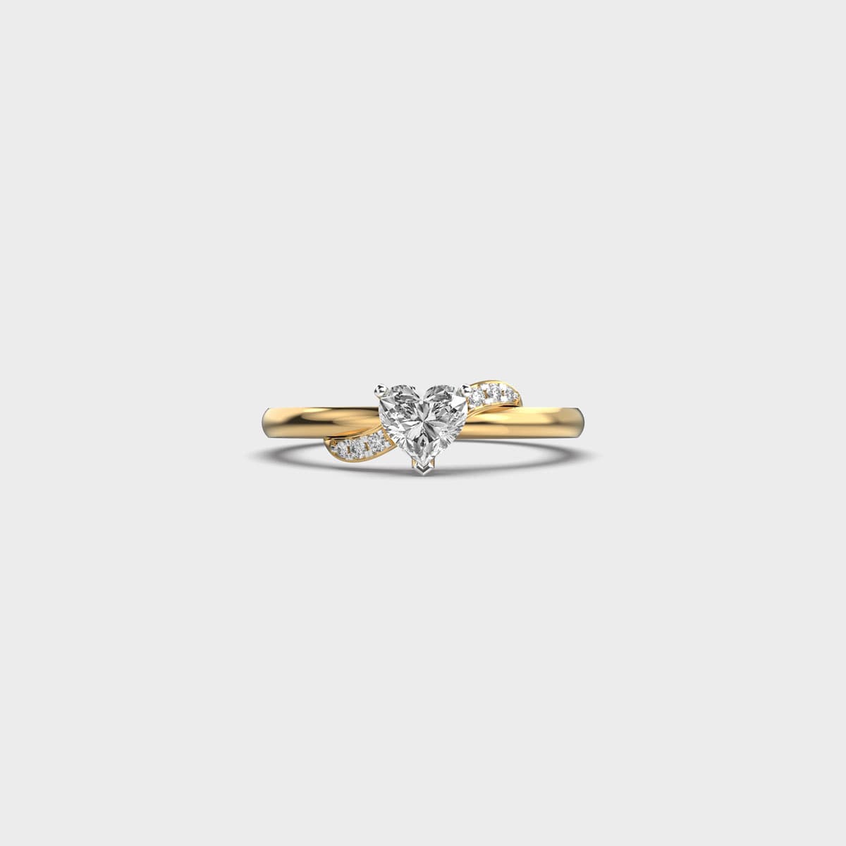 Heart Wrap Solitaire Diamond Ring