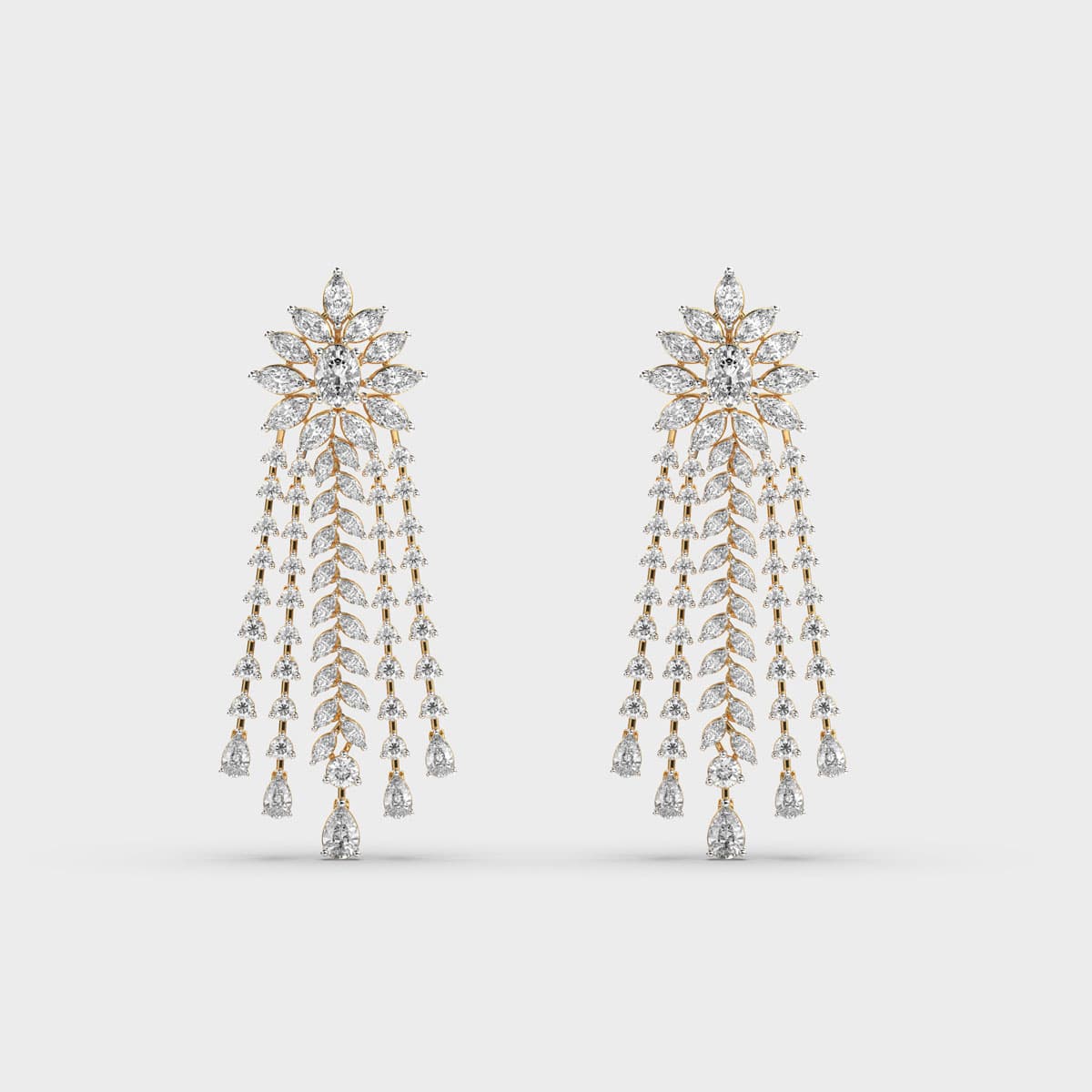 Blooming Laurel Waterfall Diamond Danglers
