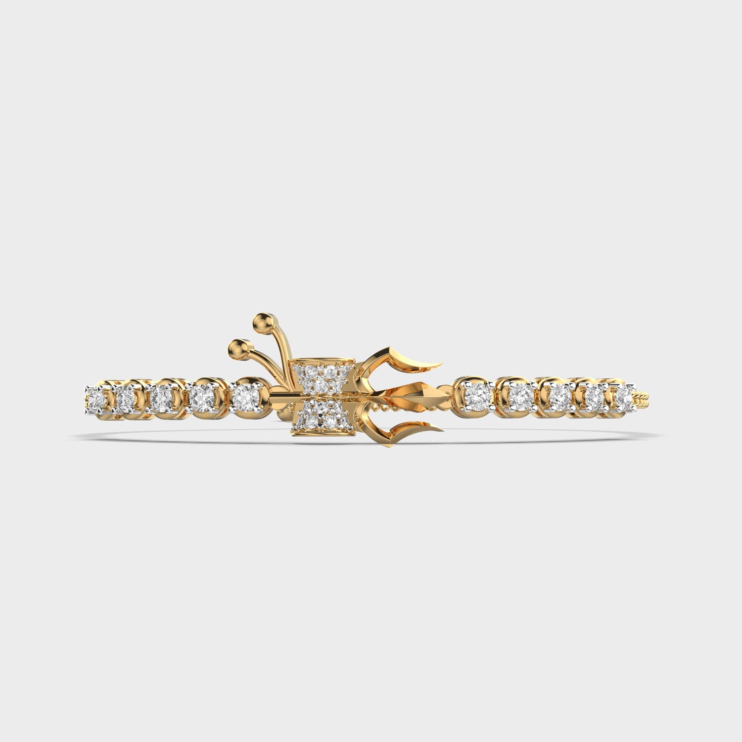 Sacred Trishul Damru Diamond Bracelet