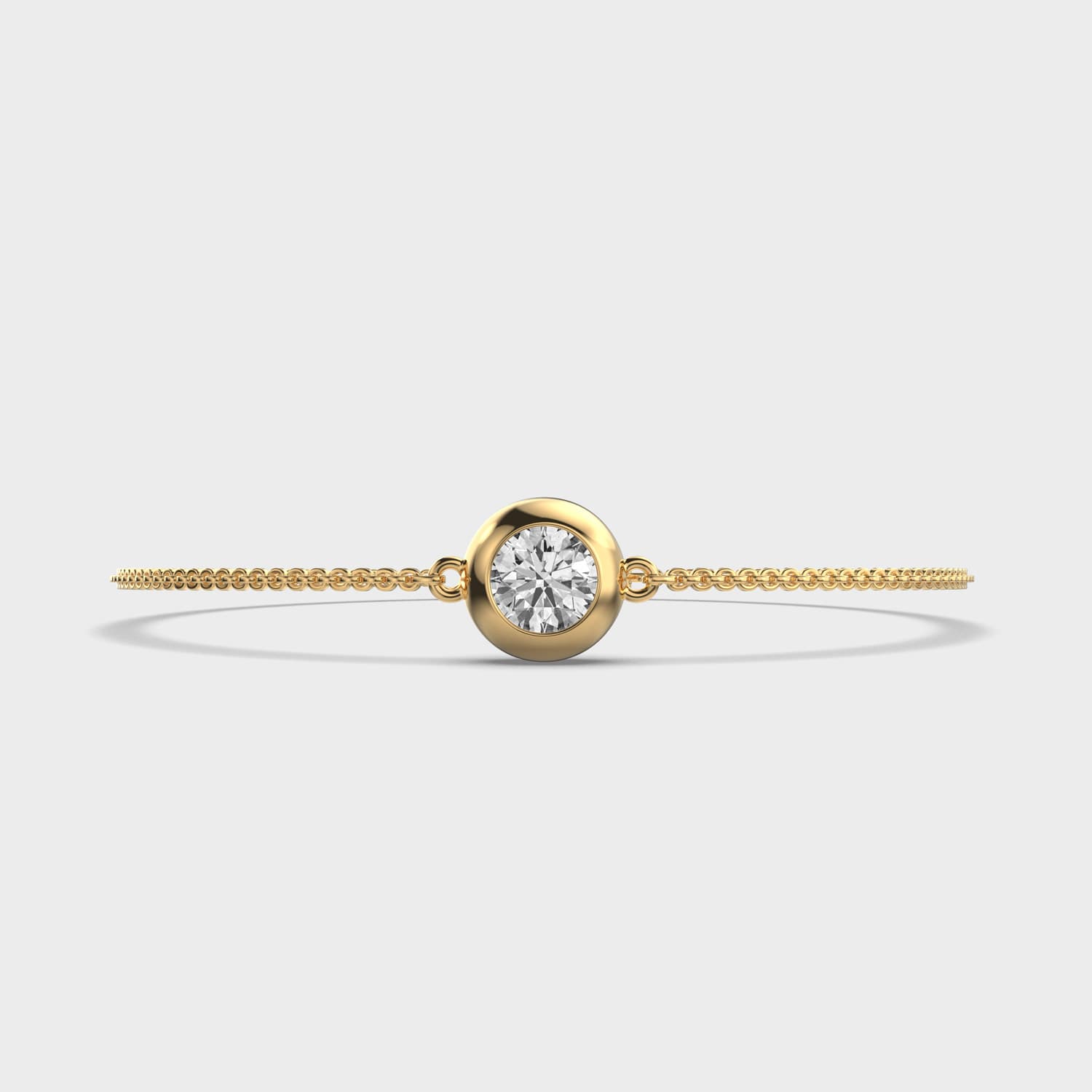 Round Bezel Solitaire Diamond Bracelet