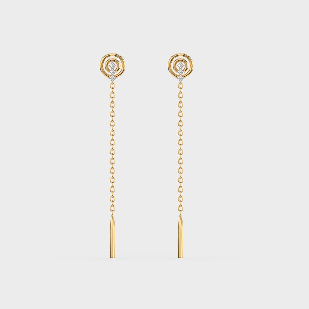 Spiral Coil Trio Sui Dhaga Diamond Earrings