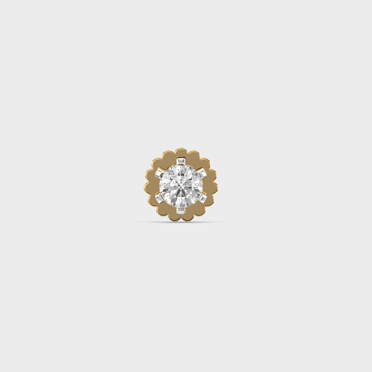 Blossom Edge Round Diamond Nosepin