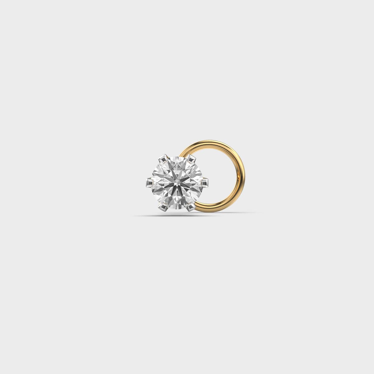 Classic Round Solitaire Diamond Nosepin