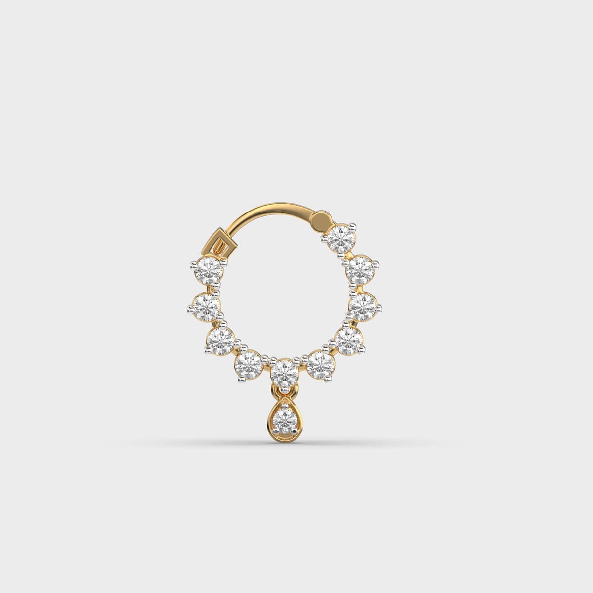 Full Circle Teardrop Diamond Nosering